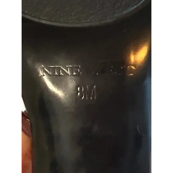 Nine West Vintage Y2K Folowe d'Orsay Burgundy Ankle Strap Heels size 8 - Picture 14 of 14